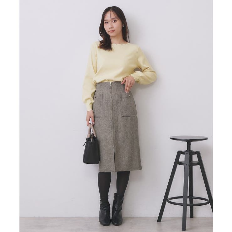 ラメスカラップビジューデザインニット【洗濯機OK】《6col/S～LL》 | index | 詳細画像9 