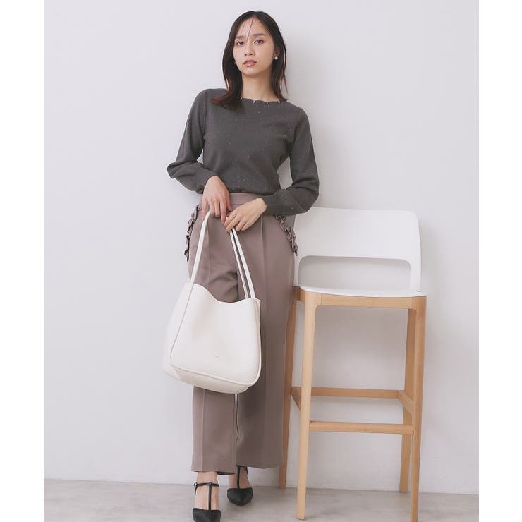 ラメスカラップビジューデザインニット【洗濯機OK】《6col/S～LL》 | index | 詳細画像17 