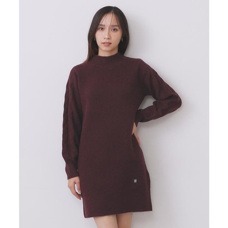 ウール混ケーブルスリーブミニワンピース【洗濯機OK】 | index | 詳細画像16 