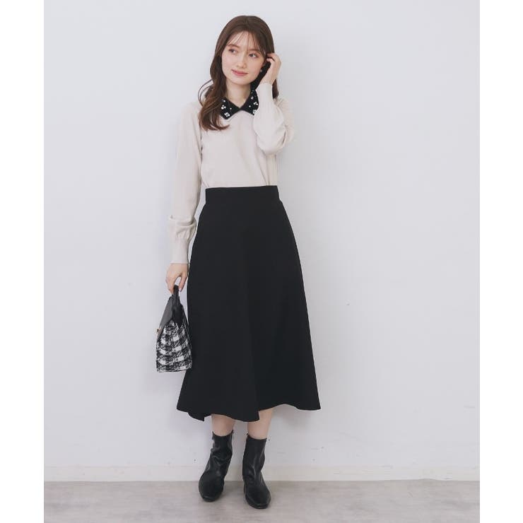 ダブルビジューフェザー衿付きニット【洗濯機OK】 | index | 詳細画像6 