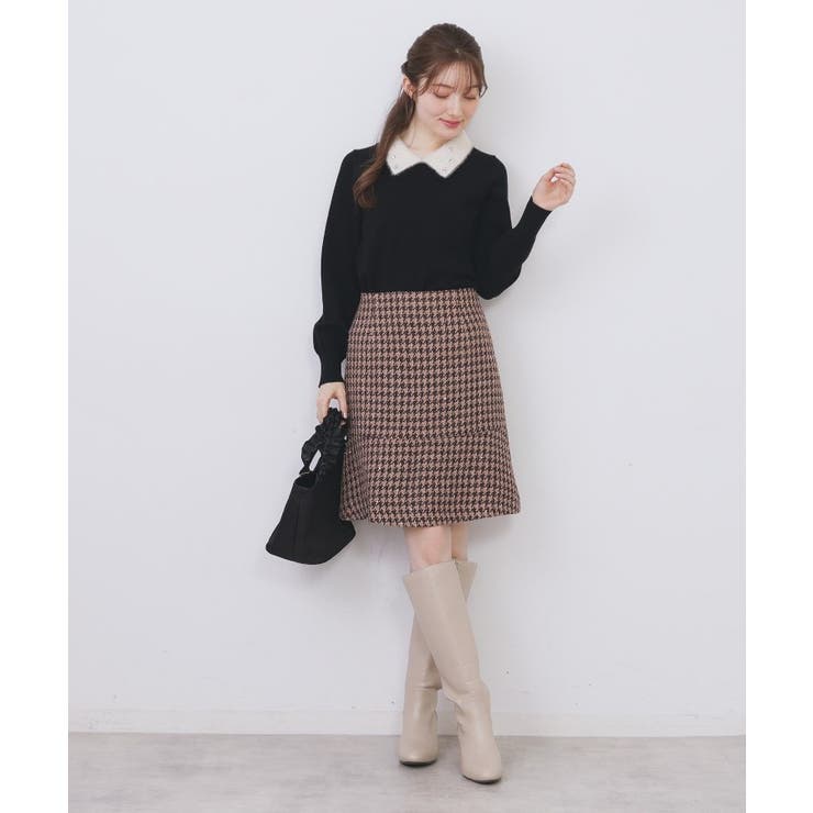 ダブルビジューフェザー衿付きニット【洗濯機OK】 | index | 詳細画像11 