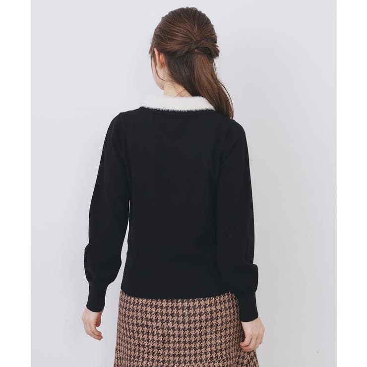 ダブルビジューフェザー衿付きニット【洗濯機OK】 | index | 詳細画像15 