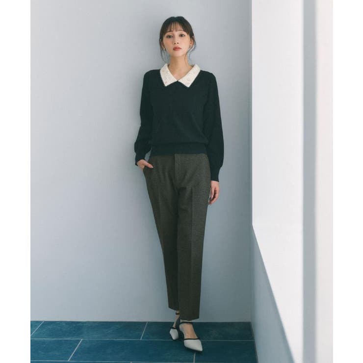 ダブルビジューフェザー衿付きニット【洗濯機OK】 | index | 詳細画像21 