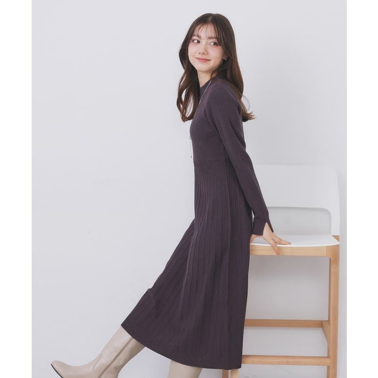 ラメフェザープルオーバーセット ニットワンピース【洗濯機OK】《XS～LL》 | index | 詳細画像8 