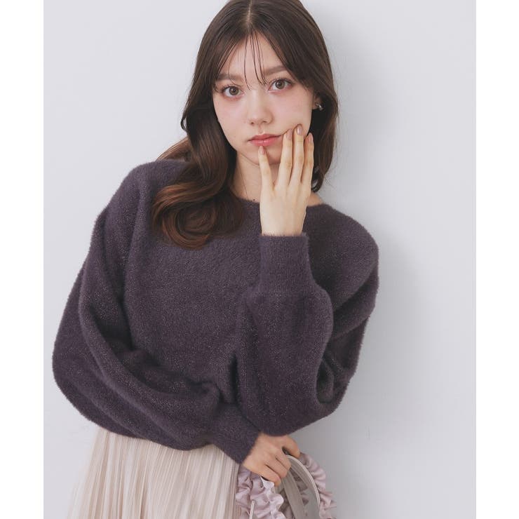 ラメフェザープルオーバーセット ニットワンピース【洗濯機OK】《XS～LL》 | index | 詳細画像9 