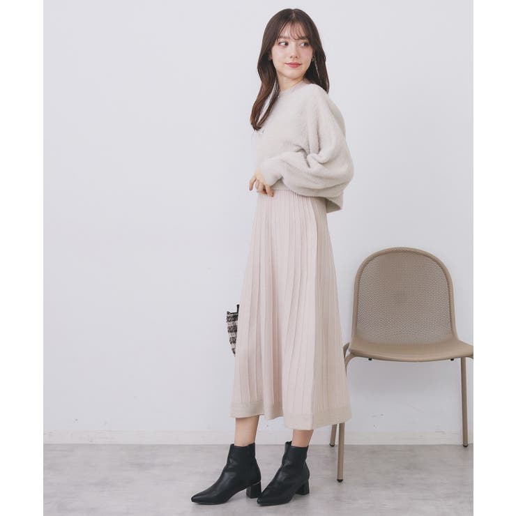 ラメフェザープルオーバーセット ニットワンピース【洗濯機OK】《XS～LL》 | index | 詳細画像14 