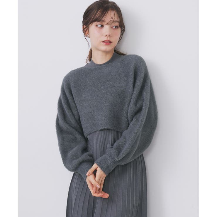 ラメフェザープルオーバーセット ニットワンピース【洗濯機OK】《XS～LL》 | index | 詳細画像20 