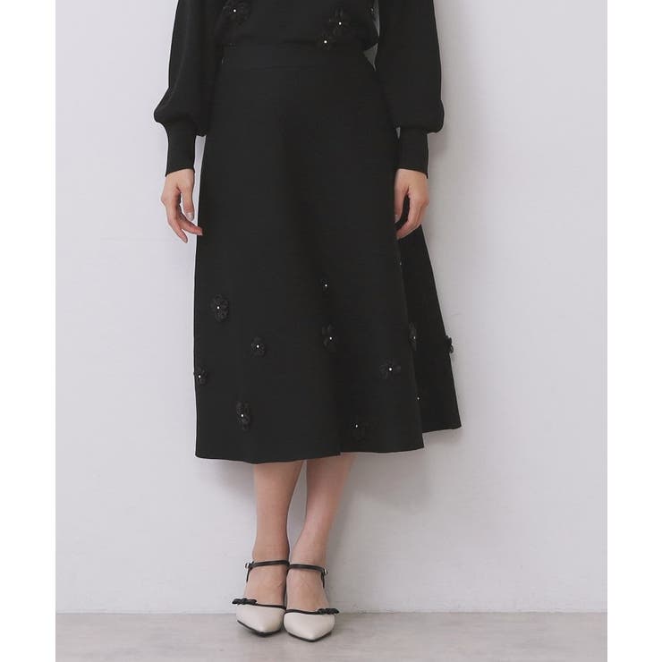 フラワーモチーフニットフレアスカート【洗える】 | index | 詳細画像11 