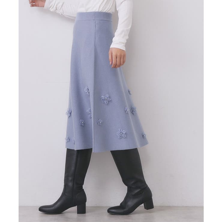 フラワーモチーフニットフレアスカート【洗える】 | index | 詳細画像15 