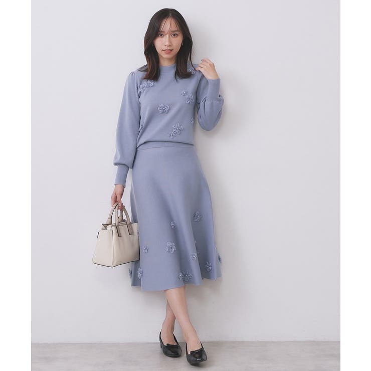 フラワーモチーフニットフレアスカート【洗える】 | index | 詳細画像17 