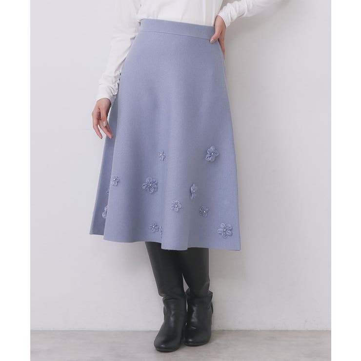 フラワーモチーフニットフレアスカート【洗える】 | index | 詳細画像19 