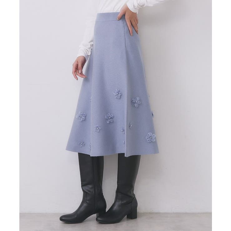 フラワーモチーフニットフレアスカート【洗える】 | index | 詳細画像20 