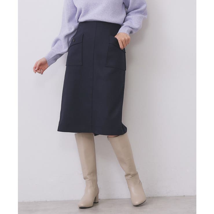 ネイビー(094) | ポケットタイトスカート【洗濯機OK/イージーケア/防シワ】 | index