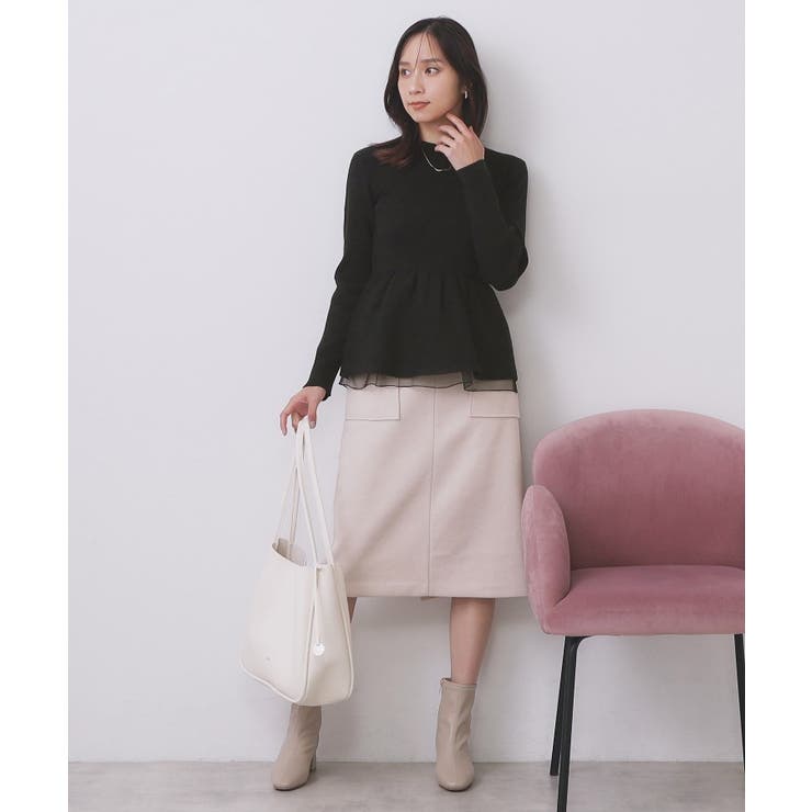 ペプラムチュールレイヤードニット【洗濯機OK】 | index | 詳細画像6 