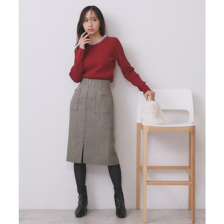 パール調ネックケーブルニット【洗濯機OK】 | index | 詳細画像7 