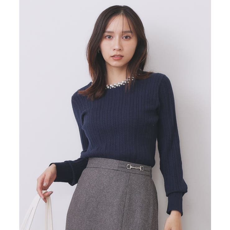 パール調ネックケーブルニット【洗濯機OK】 | index | 詳細画像10 