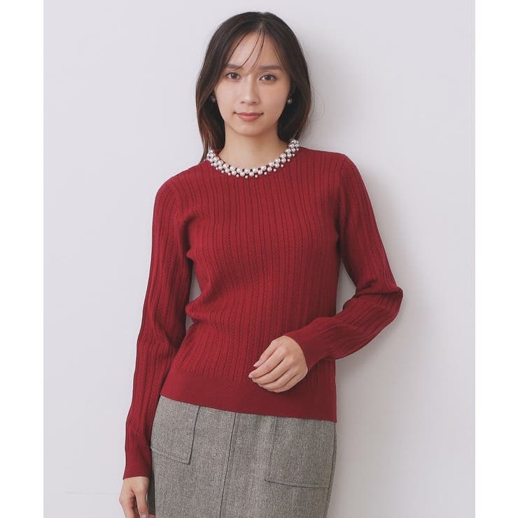 パール調ネックケーブルニット【洗濯機OK】 | index | 詳細画像14 