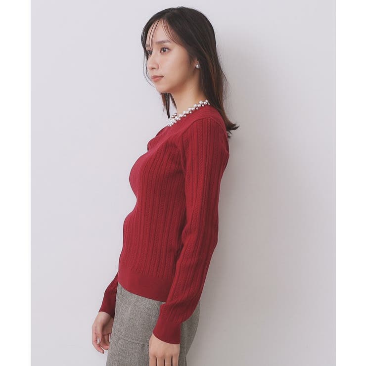 パール調ネックケーブルニット【洗濯機OK】 | index | 詳細画像15 