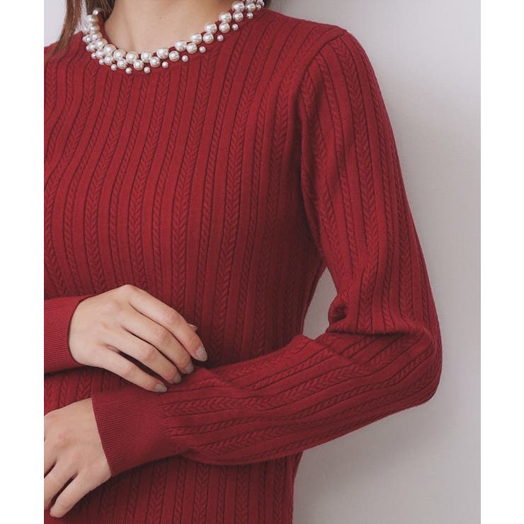 パール調ネックケーブルニット【洗濯機OK】 | index | 詳細画像19 