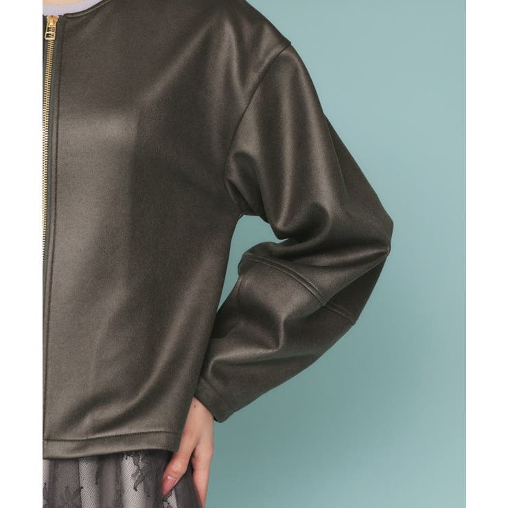 スウェードノーカラーブルゾン【洗濯機洗い可/防シワ/ストレッチ】 | index | 詳細画像15 