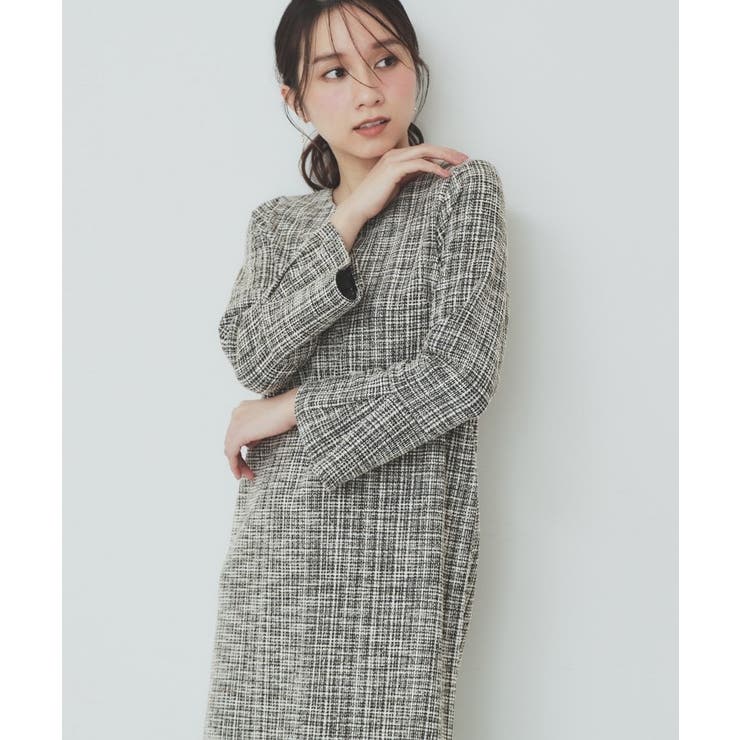 ラメツイードワンピース セットアップ対応】 ラメツイード ワンピース（12-07OR07-200