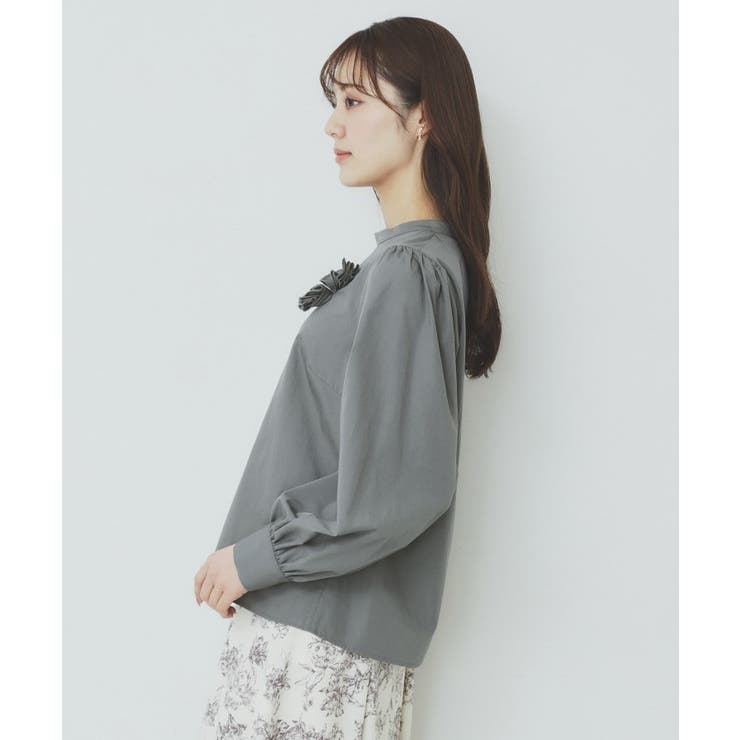 コサージュ付きタックパフブラウス【洗濯機洗い可/イージーアイロン】 | index | 詳細画像14 