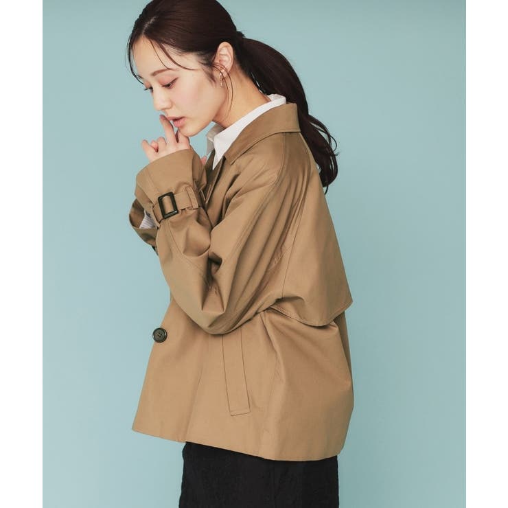 キャンディースリーブショートトレンチコート【洗濯機洗い可/撥水/静電気防止】 | index | 詳細画像3 