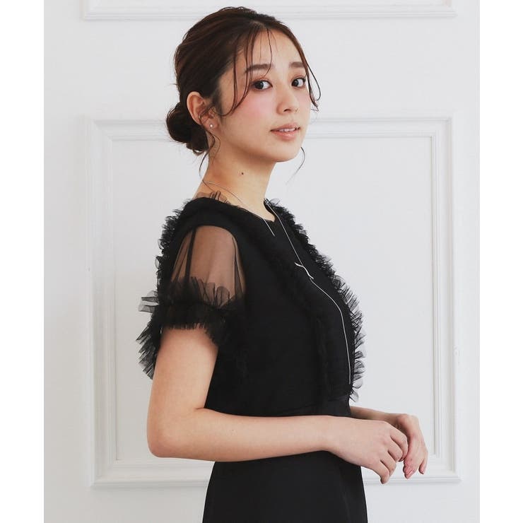 チュールフリルレイヤードサテンワンピース【洗濯機洗い可】 | index | 詳細画像5 