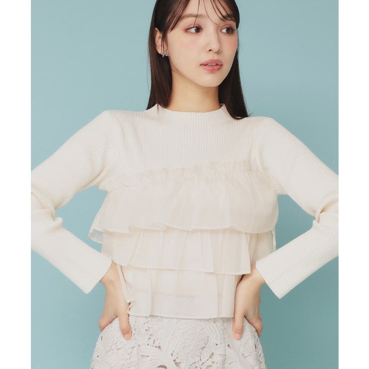 《5color》ティアードフリルリブニット【洗濯機洗い可】 | index | 詳細画像4 