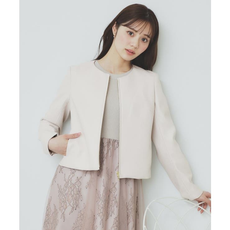 グレージュ(050) | シンセティックレザーブルゾン【洗える/ストレッチ】 | index