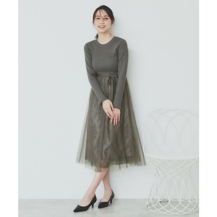 チュールレーススカートドッキングワンピース【洗濯機洗い可】 | index | 詳細画像11 