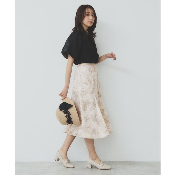 花柄マーメイドフレアスカート【洗濯機洗い可】 | index | 詳細画像14 