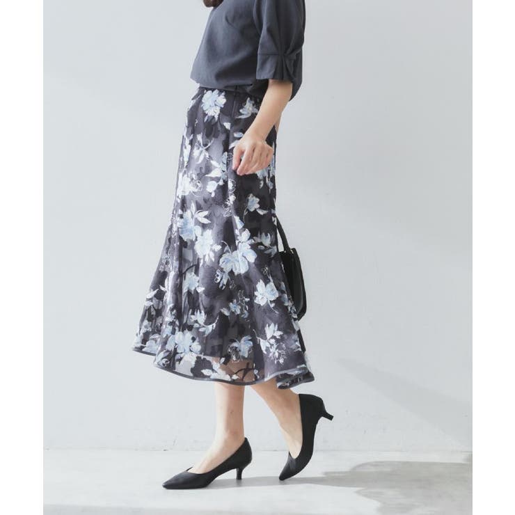 花柄マーメイドフレアスカート【洗濯機洗い可】 | index | 詳細画像7 