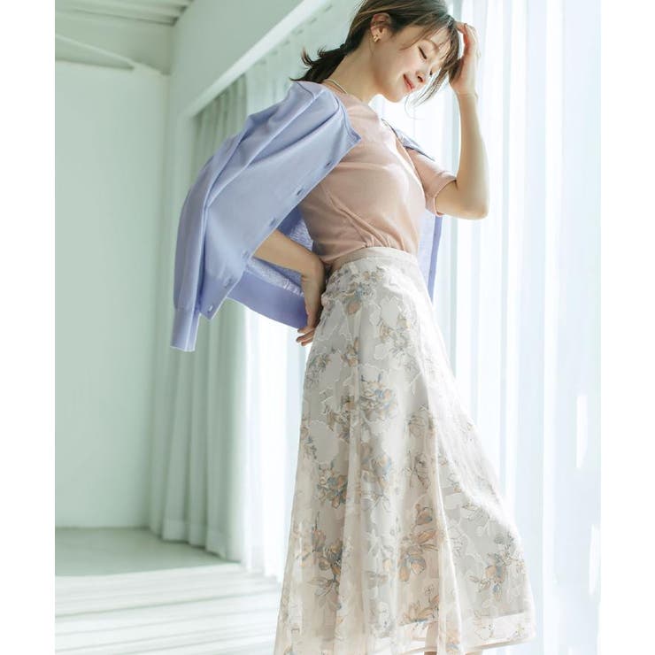 花柄マーメイドフレアスカート【洗濯機洗い可】 | index | 詳細画像2 