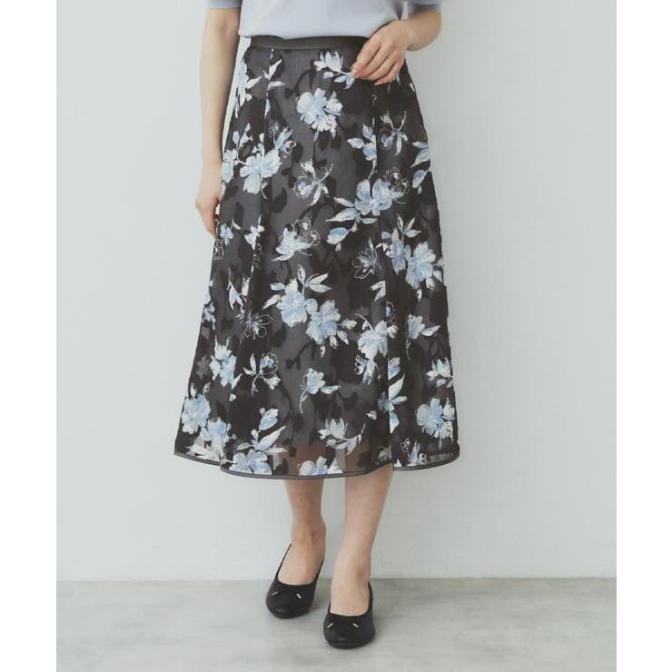 花柄マーメイドフレアスカート【洗濯機洗い可】 | index | 詳細画像5 