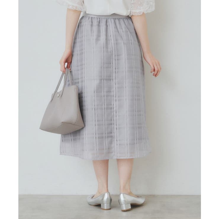 シアーチェックタックフレアスカート【洗濯機洗い可/イージーアイロン】 | index | 詳細画像1 
