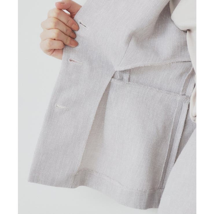 麻混ラメツイードペプラムジレ/セットアップ対応【洗濯機洗い可】 | index | 詳細画像16 