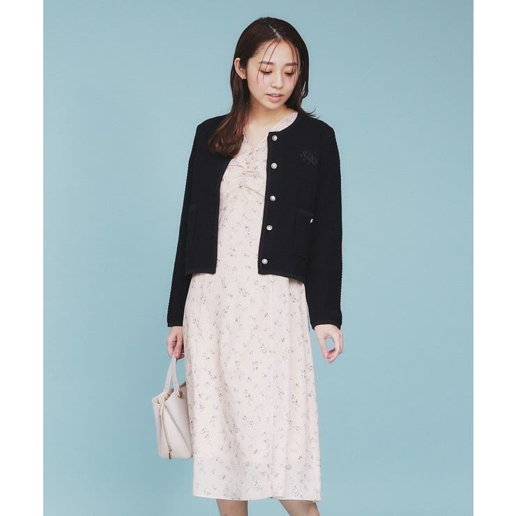 フラワーVネックフレアワンピース【洗濯機洗い可/イージーアイロン】 | index | 詳細画像10 