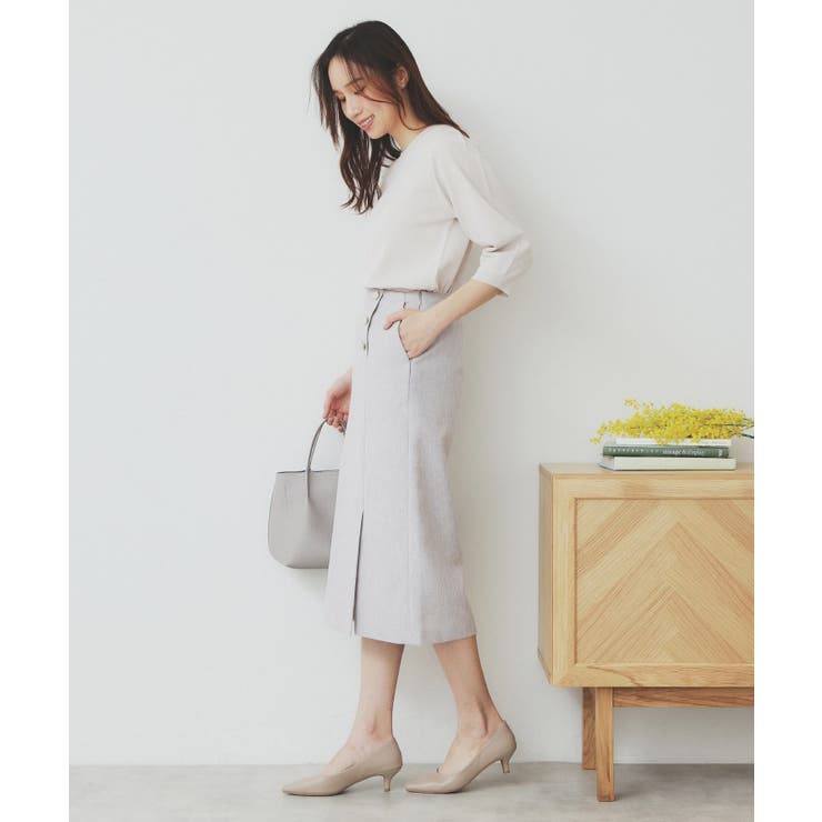 リネンライクラメツイードラップタイトスカート/セットアップ対応【洗濯機洗い可】 | index | 詳細画像4 