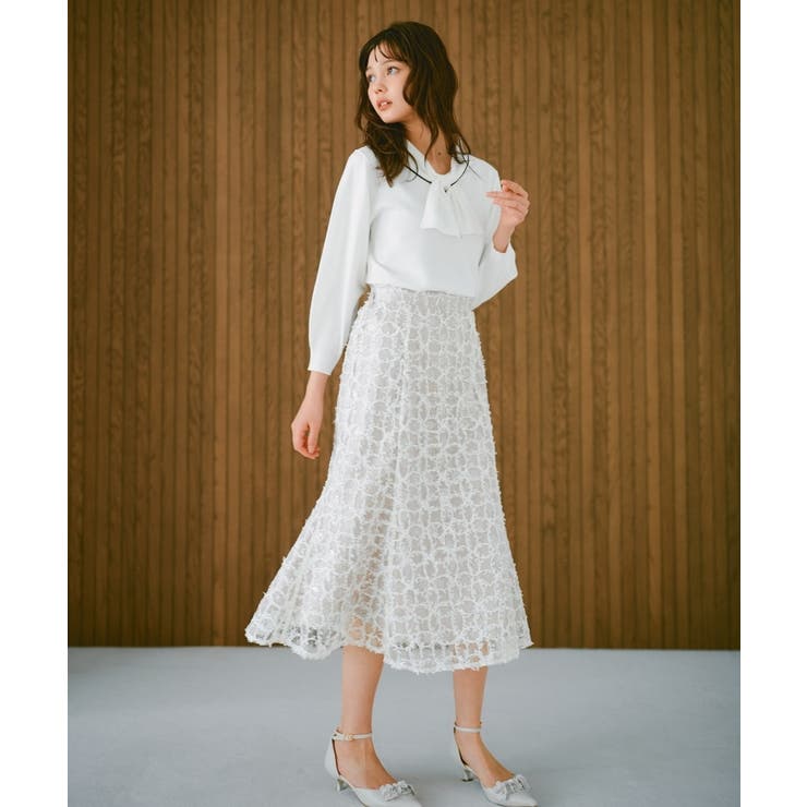 フラワーレース刺繍マーメイドスカート【洗濯機洗い可】 | index | 詳細画像2 