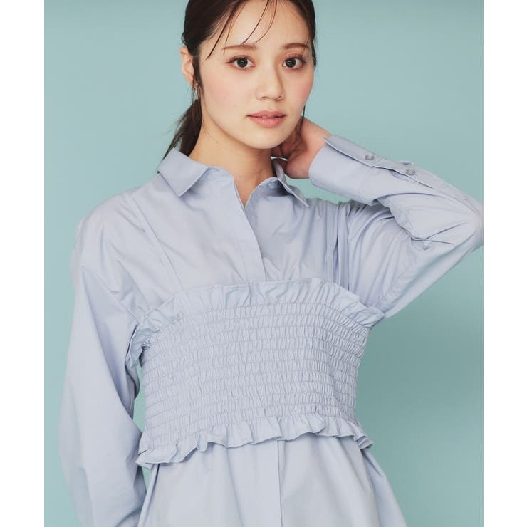 《andGIRL掲載》ビスチェレイヤードロングシャツ【洗濯機洗い可】 | index | 詳細画像7 
