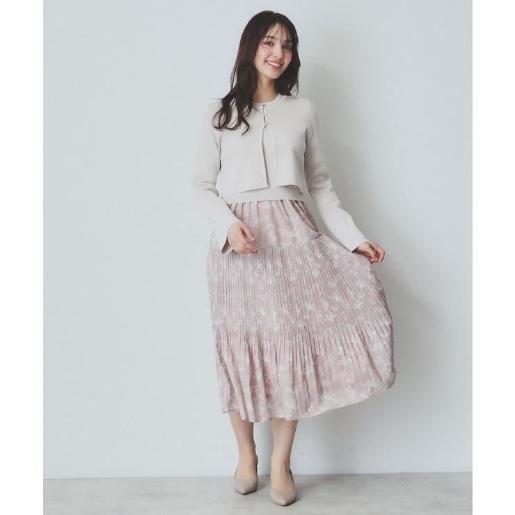 《ツインセット》カーディガン×ニットドッキングワンピース【洗濯機洗い可】 | index | 詳細画像14 