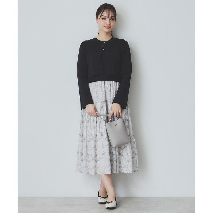 《ツインセット》カーディガン×ニットドッキングワンピース【洗濯機洗い可】 | index | 詳細画像22 