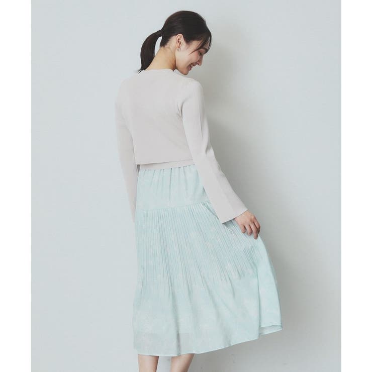 《ツインセット》カーディガン×ニットドッキングワンピース【洗濯機洗い可】 | index | 詳細画像26 