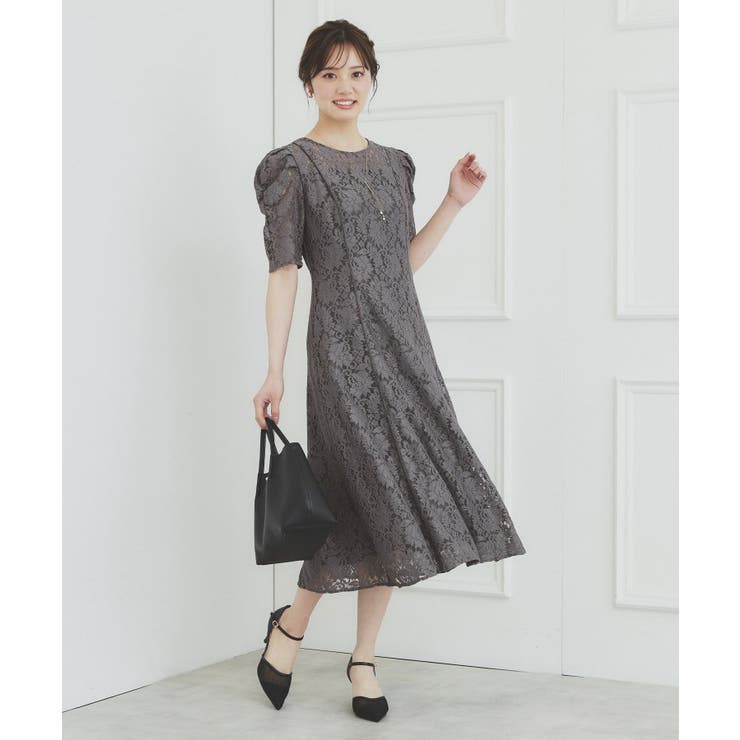 総レースギャザースリーブワンピース【洗濯機洗い可】 | index | 詳細画像2 