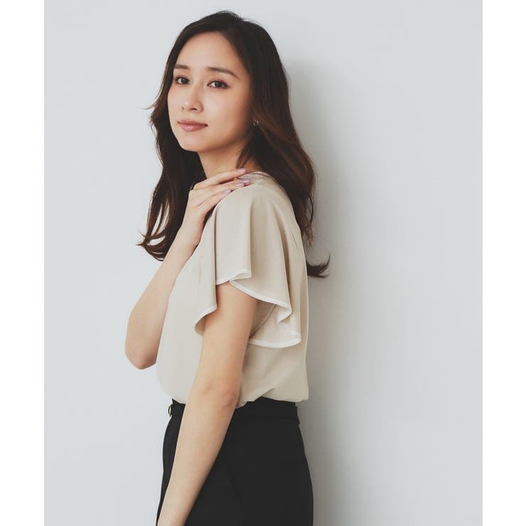 バイカラーフレアスリーブトップス【洗濯機洗い可】 | index | 詳細画像5 