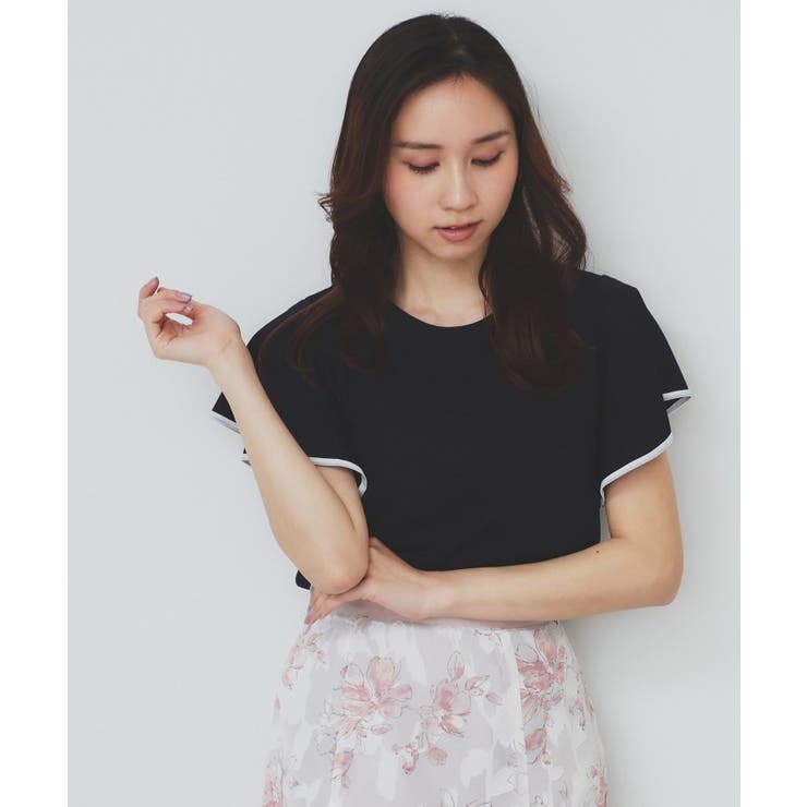 バイカラーフレアスリーブトップス【洗濯機洗い可】 | index | 詳細画像9 