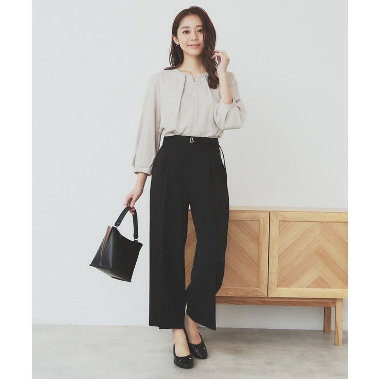 2WAYキーネックタックブラウス【洗濯機洗い可/防シワ】 | index | 詳細画像10 