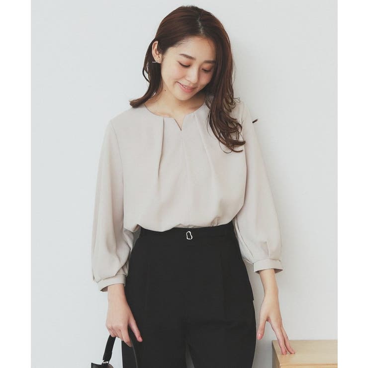 2WAYキーネックタックブラウス【洗濯機洗い可/防シワ】 | index | 詳細画像11 