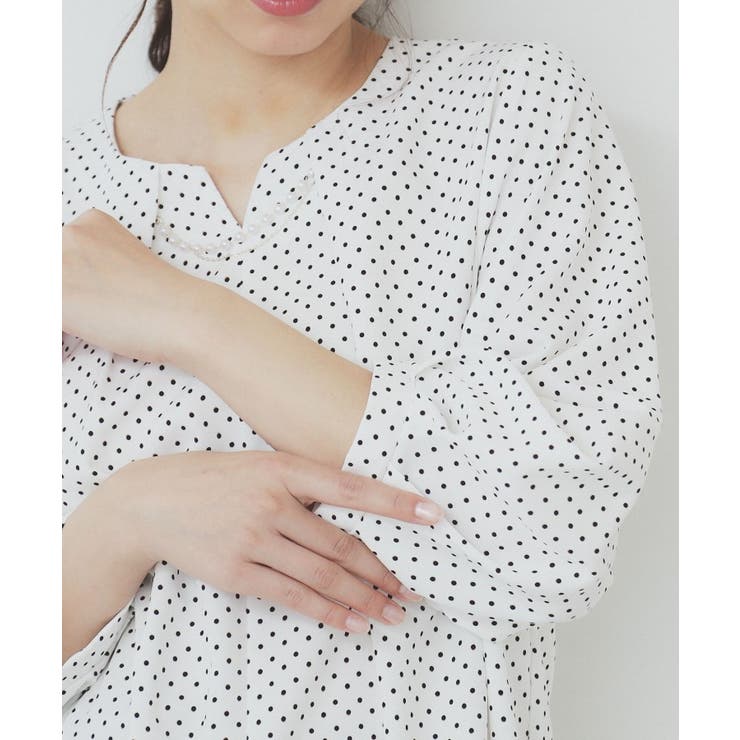 2WAYキーネックタックブラウス【洗濯機洗い可/防シワ】 | index | 詳細画像33 